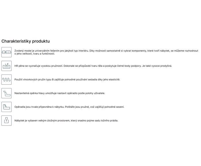 Fotogalerie Rohová sedací souprava Aviro ve tvaru U s širokým otomanem - výběr potahů