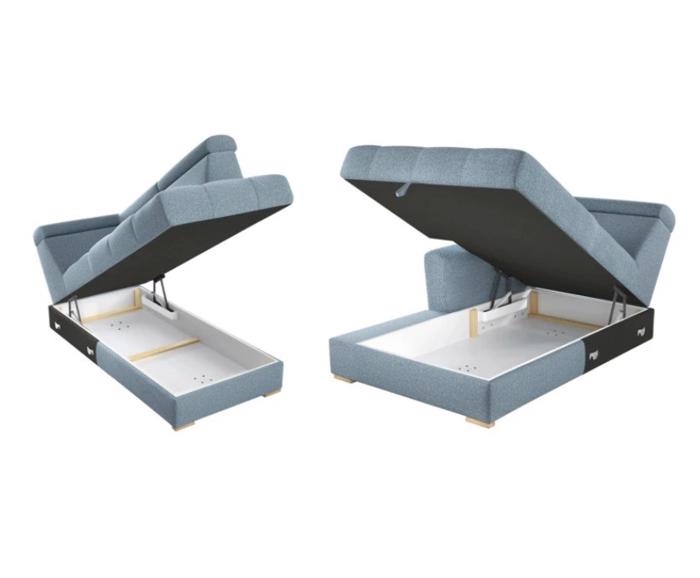 Fotogalerie Rohová sedací souprava Aviro ve tvaru U s širokým otomanem - výběr potahů