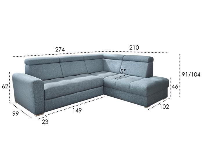 Fotogalerie Sedací souprava Aviro do L - výběr potahů