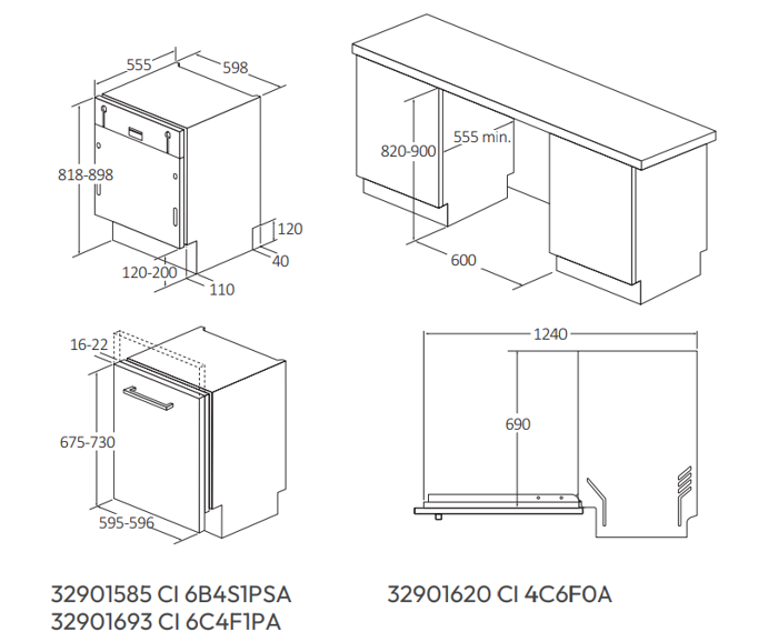 Fotogalerie Myčka nádobí Candy CI 4C6F0A RapidÒ, 5 let záruka + 15 let záruka na motor po registraci  