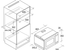 Fotogalerie Vestavná mikrovlnná trouba CANDY- CA20FMW7NG