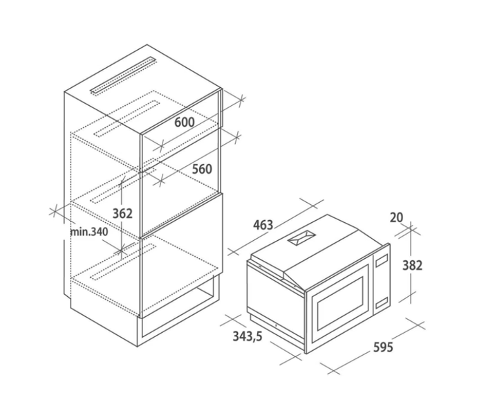Fotogalerie Vestavná mikrovlnná trouba CANDY- CA20FMW7NG