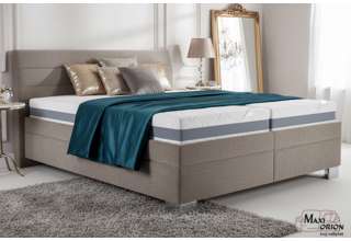 Blanář - čalouněná postel Vernon 160x200 - béžová - matrace Asteria