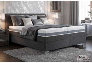 Blanář - čalouněná postel Vernon 160x200 - tmavě šedá - matrace Asteria