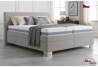 Blanář - čalouněná postel Vernon 160x200 šedá - matrace Asteria