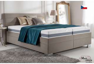 Blanář - čalouněná postel Vernon 160x200 - béžová - matrace Asteria