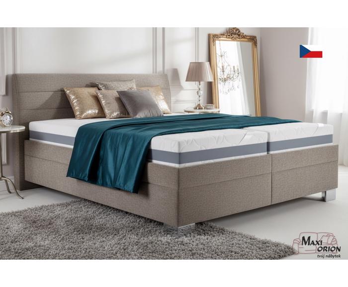 Fotogalerie Blanář - čalouněná postel Vernon 160x200 - béžová - matrace Asteria