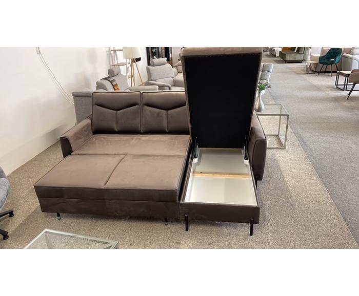 Fotogalerie Moderní sedací souprava Malta tvar L hnědá na vysokých nohách - pravá