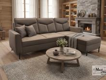 Fotogalerie Moderní sedací souprava Malta tvar L hnědá na vysokých nohách - pravá