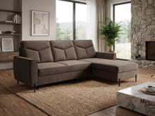 Fotogalerie Moderní sedací souprava Malta tvar L hnědá na vysokých nohách - pravá