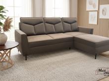 Fotogalerie Moderní sedací souprava Malta tvar L hnědá na vysokých nohách - pravá