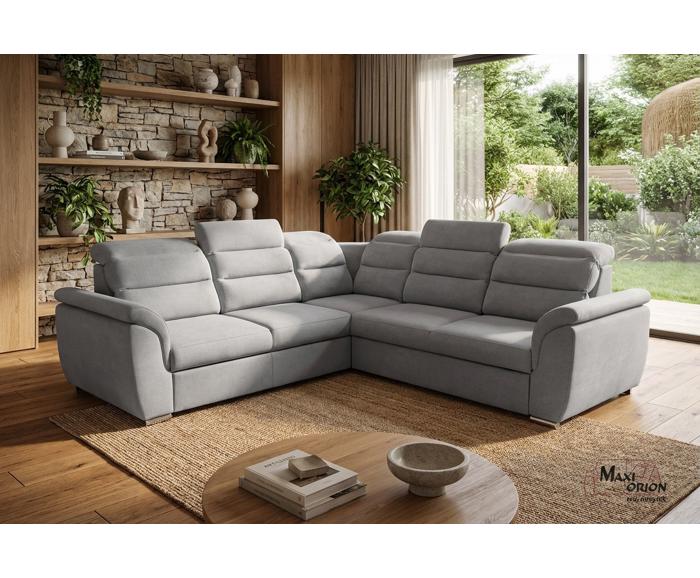 Fotogalerie Rohová rozkládací sedací souprava Medium - Šedá - Pravá 