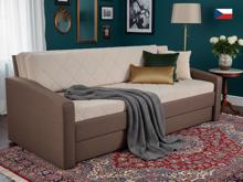 Fotogalerie Blanář - rozkládací pohovka Vision na každodenní spaní - béžovo hnědá