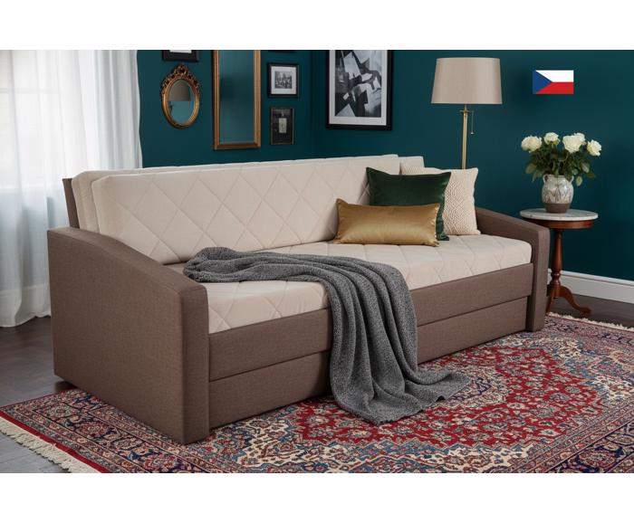 Fotogalerie Blanář - rozkládací pohovka Vision na každodenní spaní - béžovo hnědá