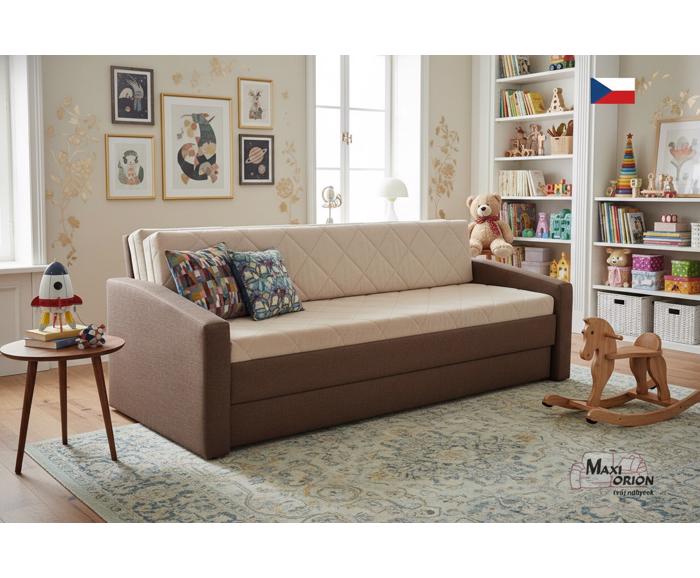 Fotogalerie Blanář - rozkládací pohovka Vision na každodenní spaní - béžovo hnědá