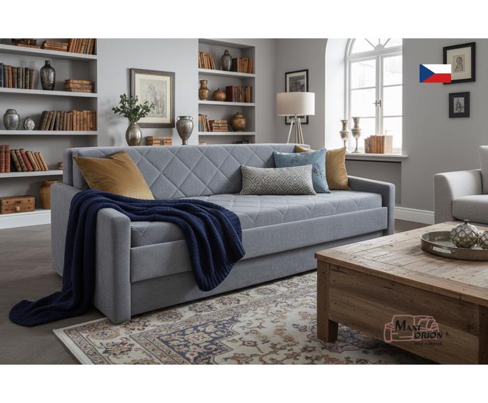 Fotogalerie Blanář - rozkládací pohovka na každodenní spaní s úložným prostorem Vision - šedá