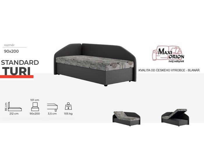 Fotogalerie Blanář - válenda Turi 90 x 200 - Levá mocca