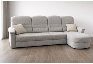 Rohová rozkládací sedací souprava Agáta s relaxačním prvkem - silver