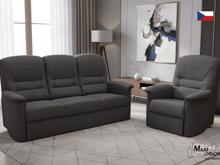 Fotogalerie Sedací souprava Agáta - rozkládací pohovka + polohovací křeslo - potahy II. kategorie