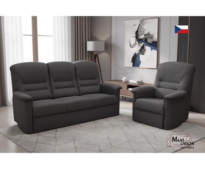 Fotogalerie Sedací souprava Agáta - rozkládací pohovka + polohovací křeslo - potahy II. kategorie