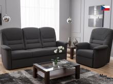 Fotogalerie Sedací souprava Agáta - rozkládací pohovka + polohovací křeslo - potahy II. kategorie