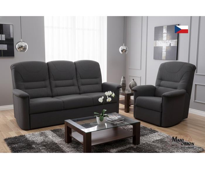 Fotogalerie Sedací souprava Agáta - rozkládací pohovka + polohovací křeslo - potahy II. kategorie