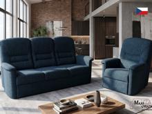 Fotogalerie Sedací souprava Agáta - rozkládací pohovka + polohovací křeslo - výběr barvy