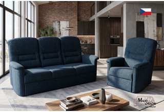 Sedací souprava Agáta - rozkládací pohovka + polohovací křeslo - výběr barvy