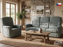 Fotogalerie Sedací souprava Agáta - rozkládací pohovka + polohovací křeslo - potahy II. kategorie