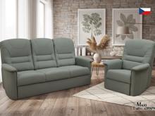 Fotogalerie Sedací souprava Agáta - rozkládací pohovka + polohovací křeslo - potahy II. kategorie