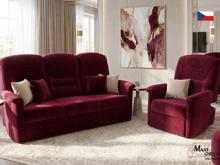 Fotogalerie Sedací souprava Agáta - rozkládací pohovka + polohovací křeslo - potahy II. kategorie