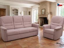 Fotogalerie Sedací souprava Agáta - rozkládací pohovka + polohovací křeslo - potahy II. kategorie