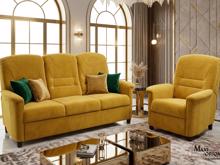 Fotogalerie Sedací souprava Agáta - rozkládací pohovka + polohovací křeslo - potahy II. kategorie