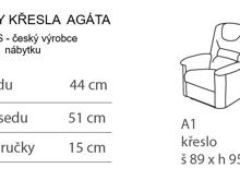Fotogalerie Sedací souprava Agáta - rozkládací pohovka + polohovací křeslo - výběr barvy