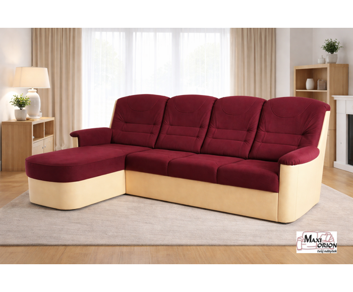 Fotogalerie Rohová rozkládací sedací souprava Agáta s relaxačním prvkem - výběr barvy