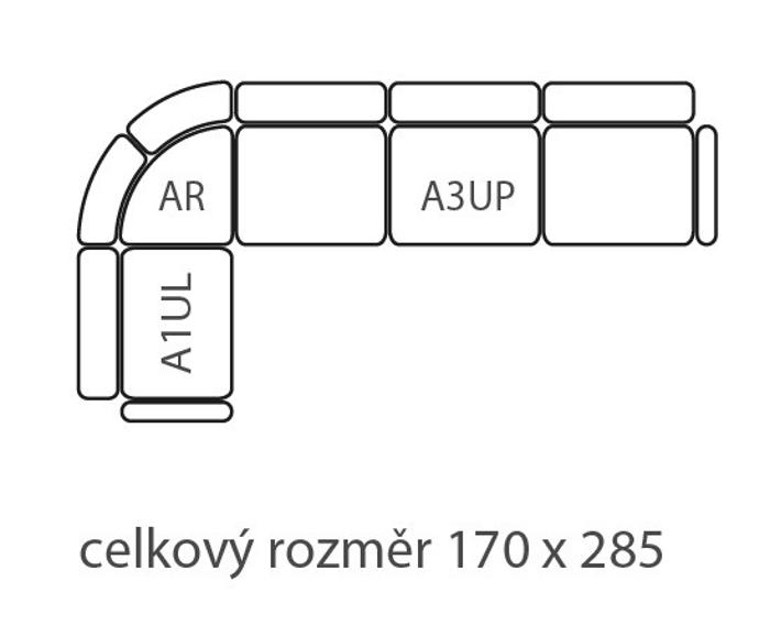 Fotogalerie Rohová sedací souprava Agáta s úložným prostorem - výběr barvy