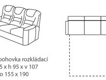 Fotogalerie Sedací souprava Agáta - rozkládací pohovka + polohovací křeslo - výběr barvy