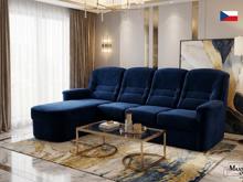 Fotogalerie Rohová rozkládací sedací souprava Agáta s relaxačním prvkem - výběr barvy