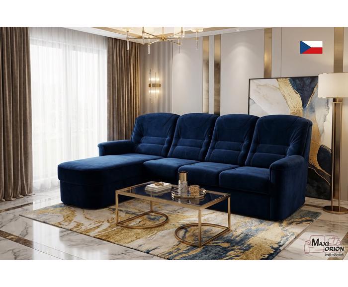 Fotogalerie Rohová rozkládací sedací souprava Agáta s relaxačním prvkem - výběr barvy