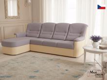 Fotogalerie Rohová rozkládací sedací souprava Agáta s relaxačním prvkem - výběr barvy