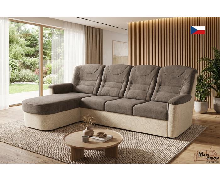 Fotogalerie Rohová rozkládací sedací souprava Agáta s relaxačním prvkem - výběr barvy