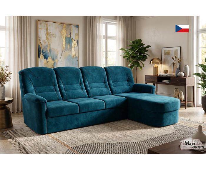 Fotogalerie Rohová rozkládací sedací souprava Agáta s relaxačním prvkem - výběr barvy