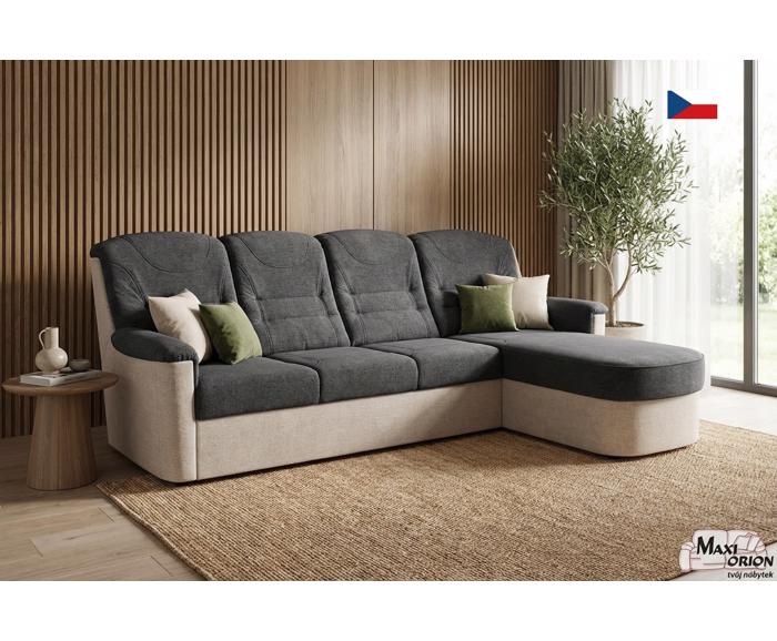 Fotogalerie Rohová rozkládací sedací souprava Agáta s relaxačním prvkem - výběr barvy