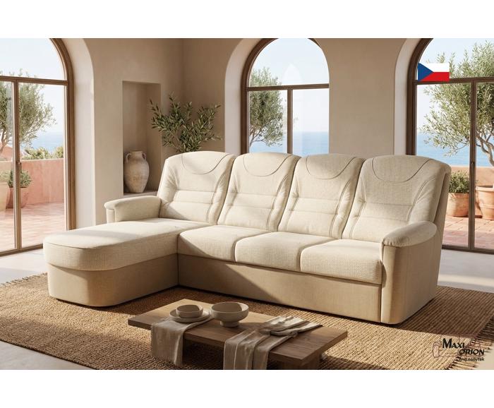 Fotogalerie Rohová rozkládací sedací souprava Agáta s relaxačním prvkem - výběr barvy