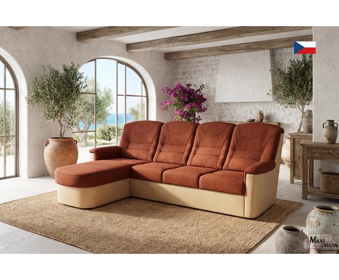 Fotogalerie Rohová rozkládací sedací souprava Agáta s relaxačním prvkem - výběr barvy