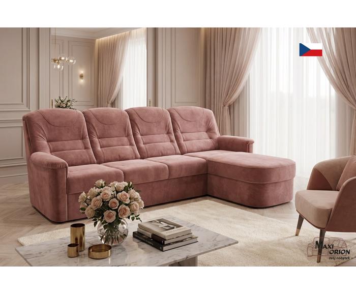 Fotogalerie Rohová rozkládací sedací souprava Agáta s relaxačním prvkem - výběr barvy