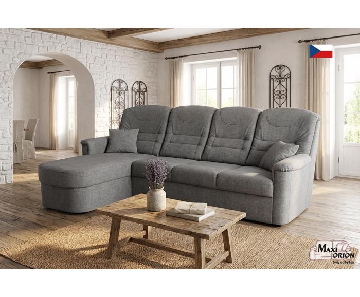 Fotogalerie Rohová rozkládací sedací souprava Agáta s relaxačním prvkem - výběr barvy