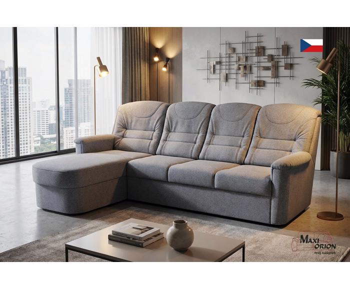 Fotogalerie Rohová rozkládací sedací souprava Agáta s relaxačním prvkem - silver