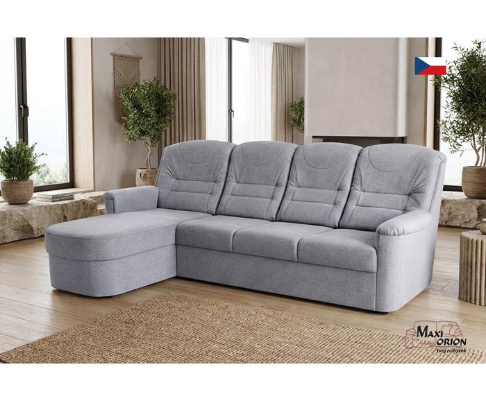 Fotogalerie Rohová rozkládací sedací souprava Agáta s relaxačním prvkem - silver