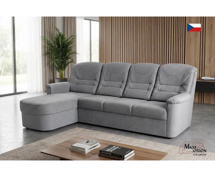 Fotogalerie Rohová rozkládací sedací souprava Agáta s relaxačním prvkem - silver